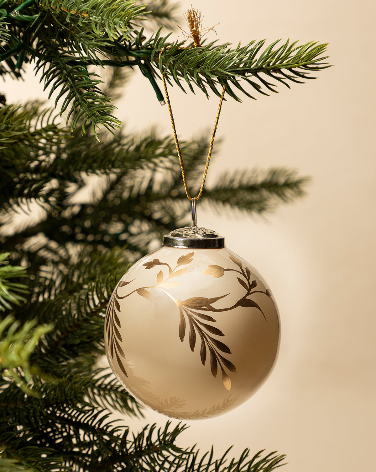 4" Hand-Painted Vine Glass Bauble