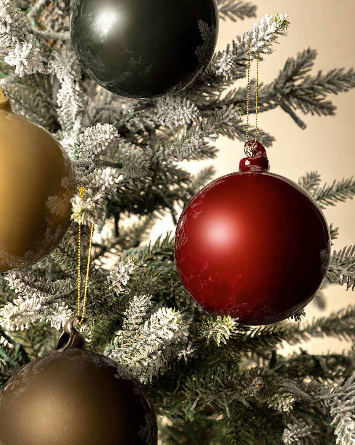 4" High Gloss Glass Baubles (Set of 4)