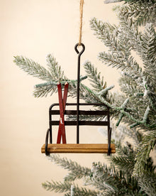 Wood Ski Lift Ornament