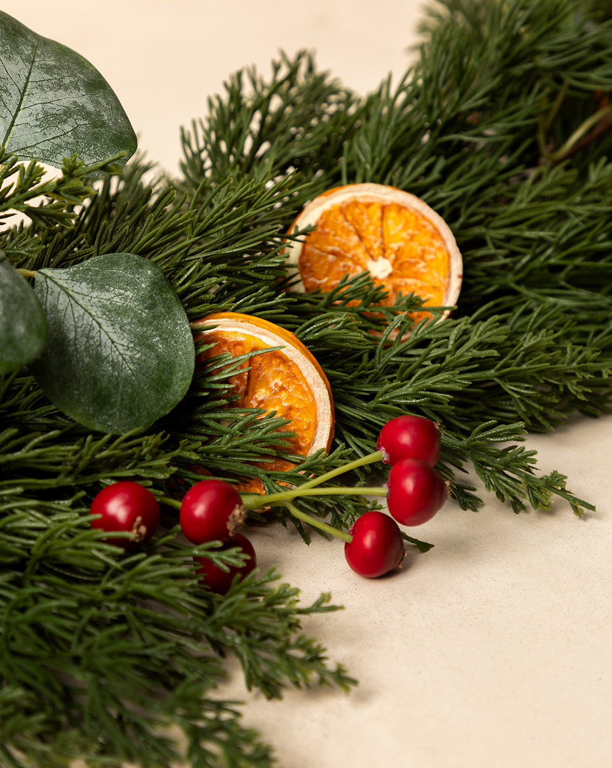 6' Orange & Eucalyptus Faux Garland