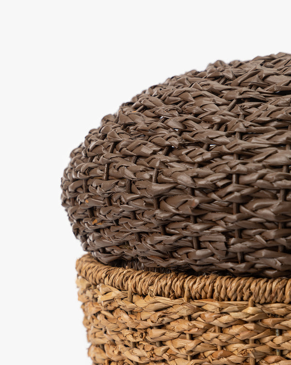 Acorn Hand-Woven Rattan Footed Basket