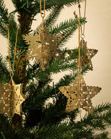 Antique Gold Snowflake Ornaments (Set of 4)