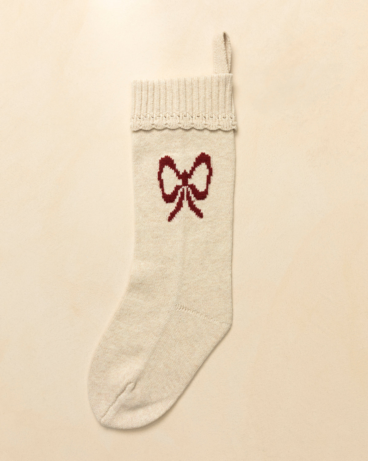 Bella Scalloped Stocking with Bow