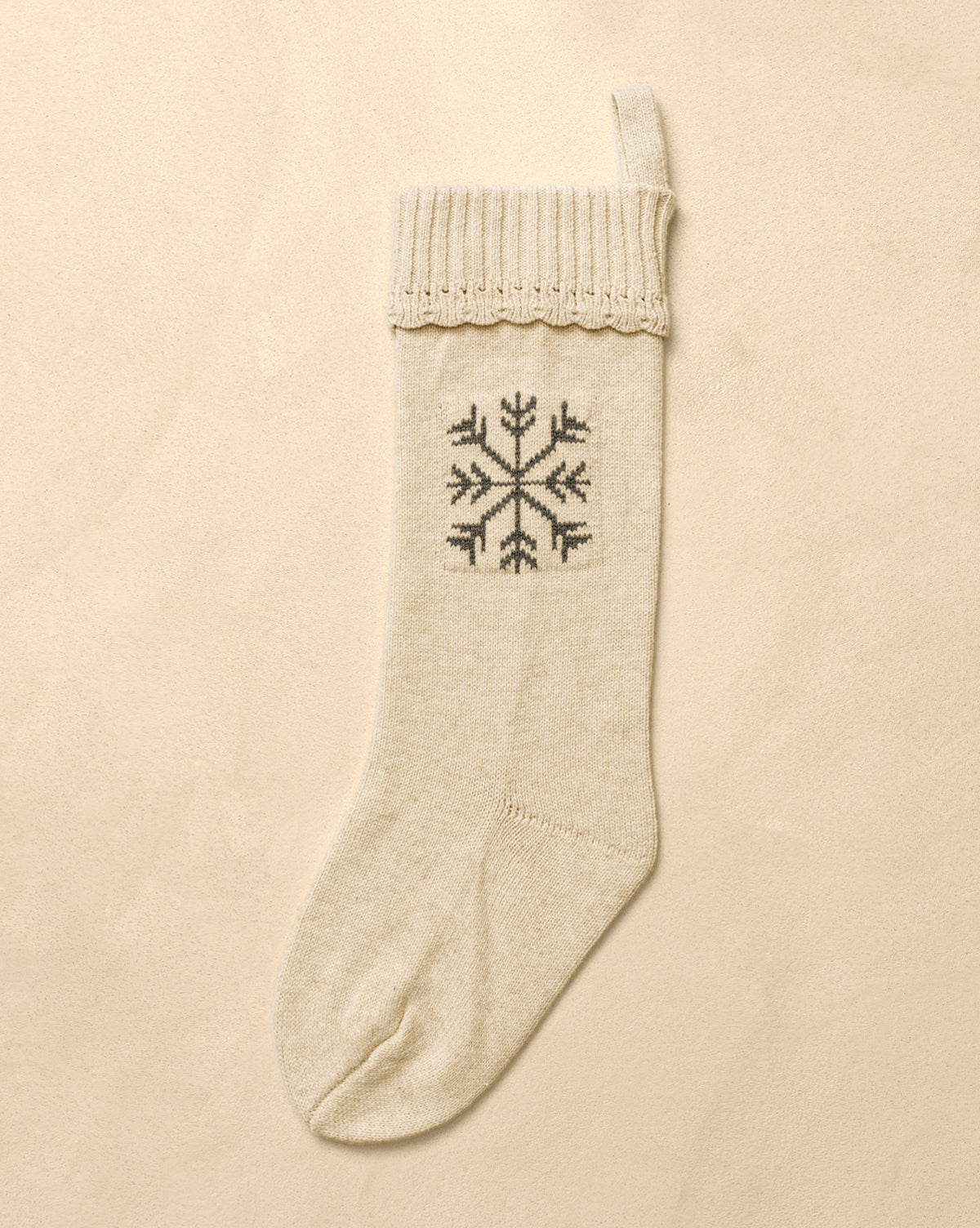 Bella Scalloped Stocking with Snowflake