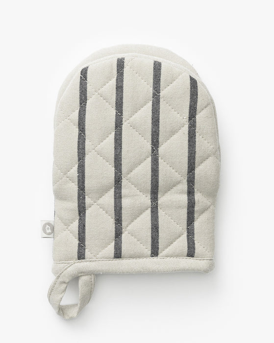 Black Striped Oven Mitt