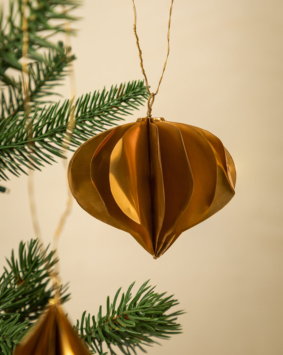 Brass Honeycomb Ornaments (Set of 3)