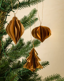 Brass Honeycomb Ornaments (Set of 3)