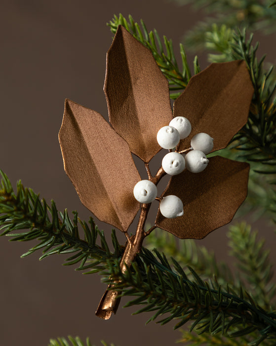 Bronze Leaf Clip Ornament (Set of 2)
