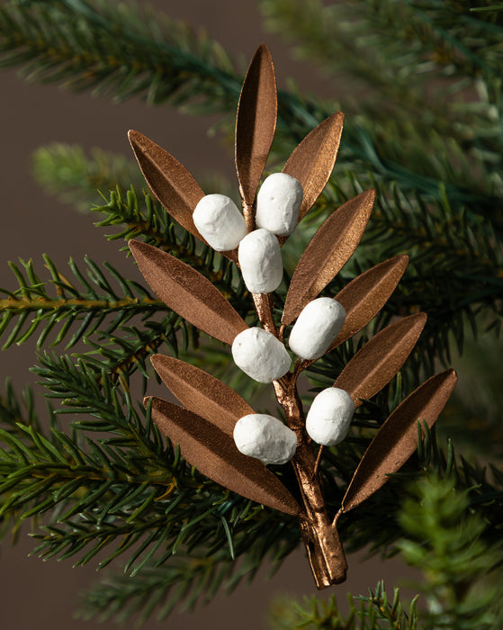 Bronze Leaf Clip Ornament (Set of 2)