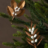 Bronze Leaf Clip Ornament (Set of 2)