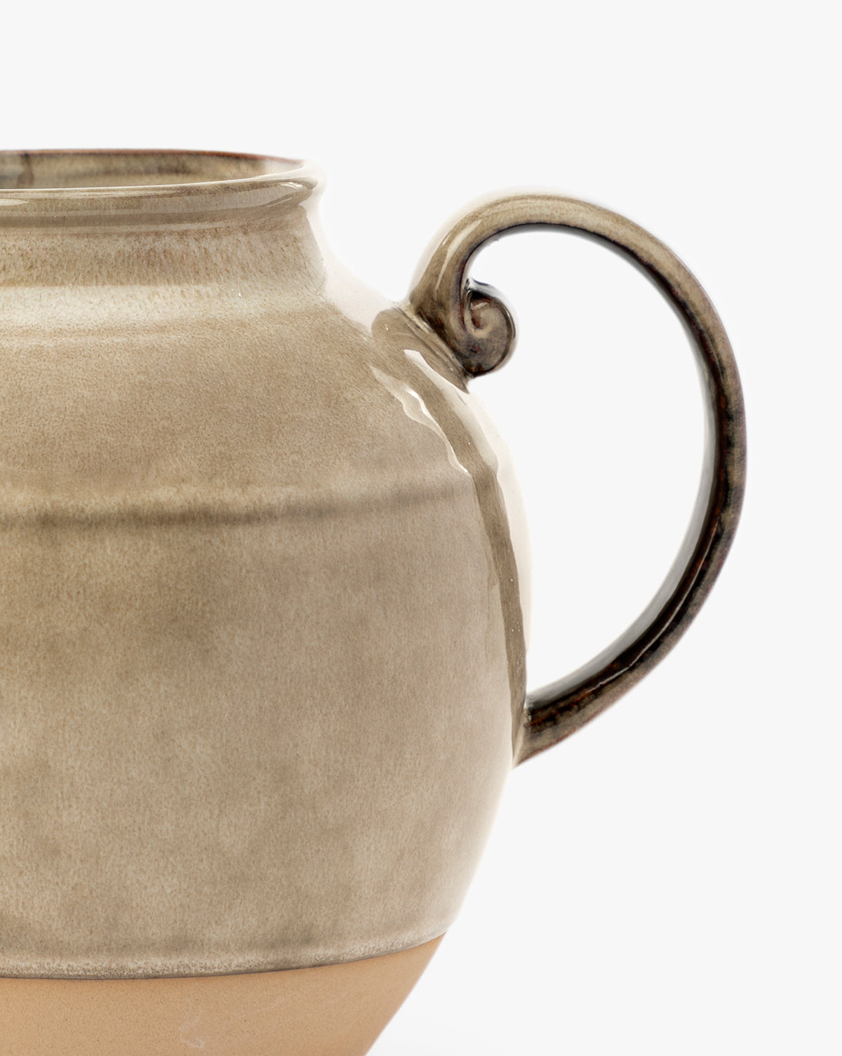 Brown Stoneware Pitcher
