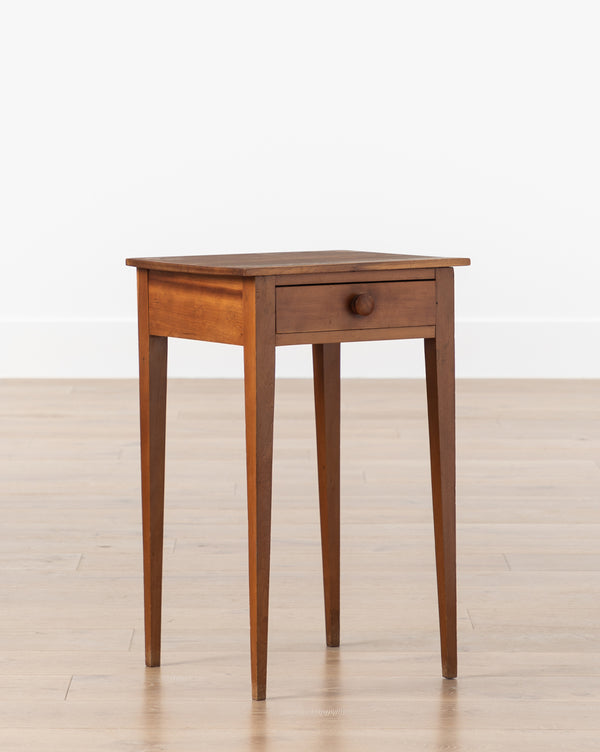 Vintage Cherry Side Table with Tapered Legs
