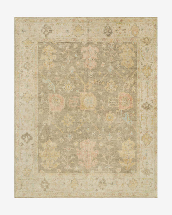 Clementina Moss Gray Hand-Knotted Wool Rug