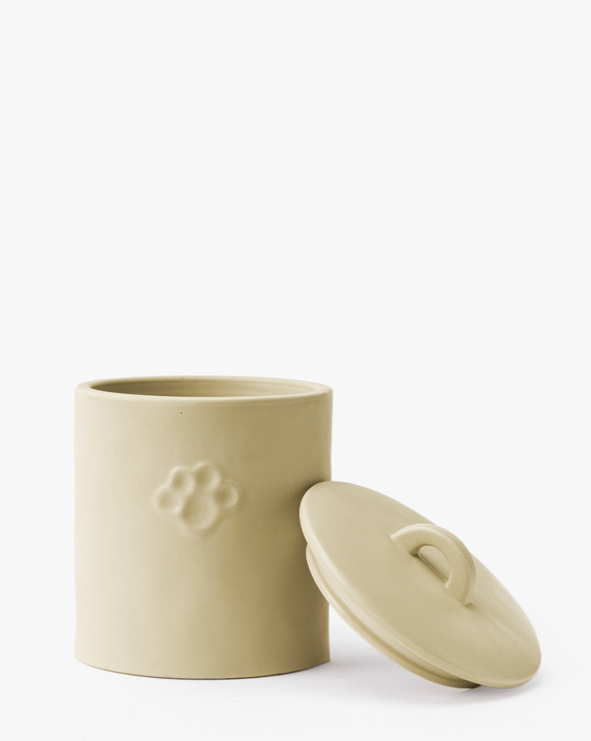Debossed Stoneware Pet Treat Canister