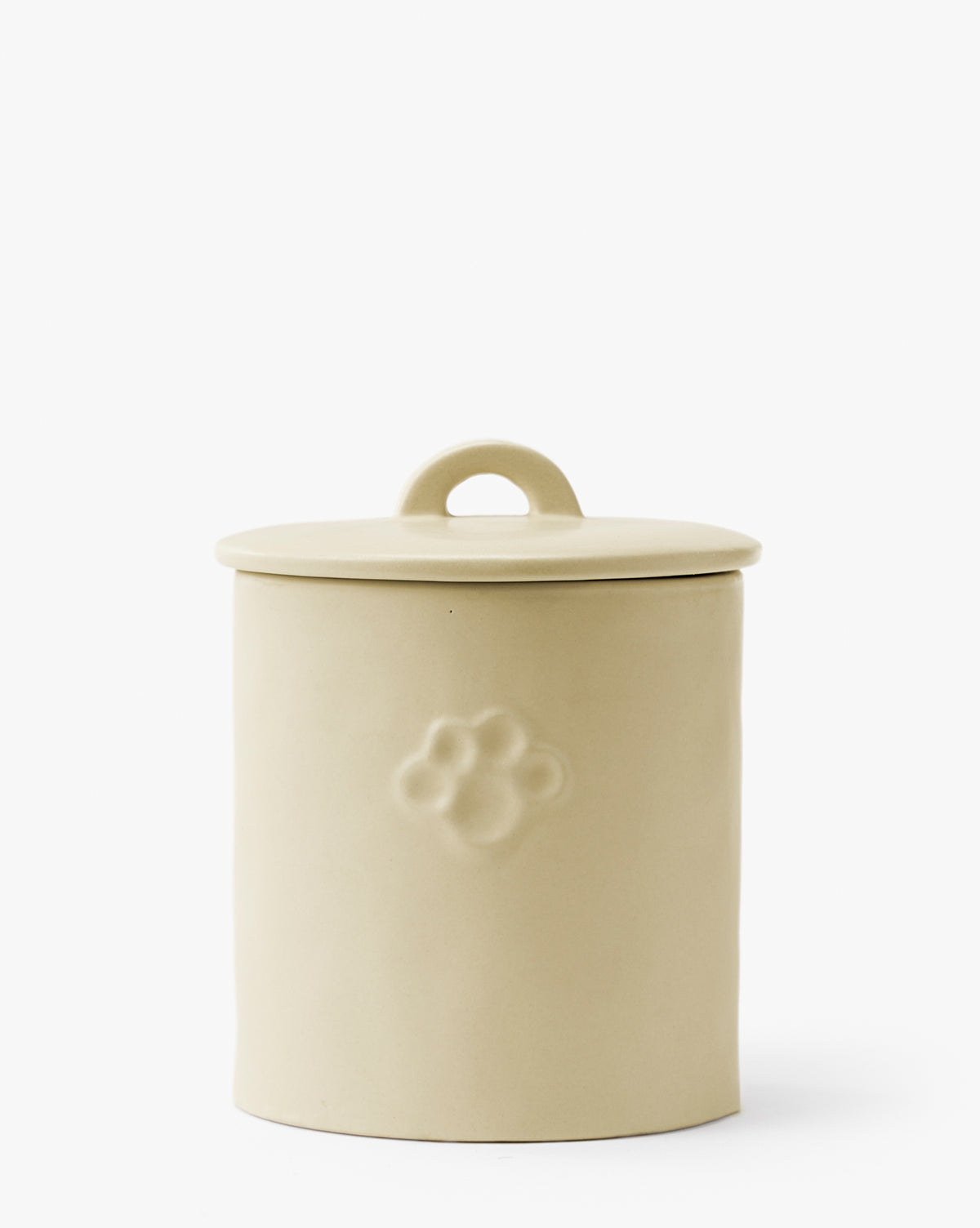 Debossed Stoneware Pet Treat Canister