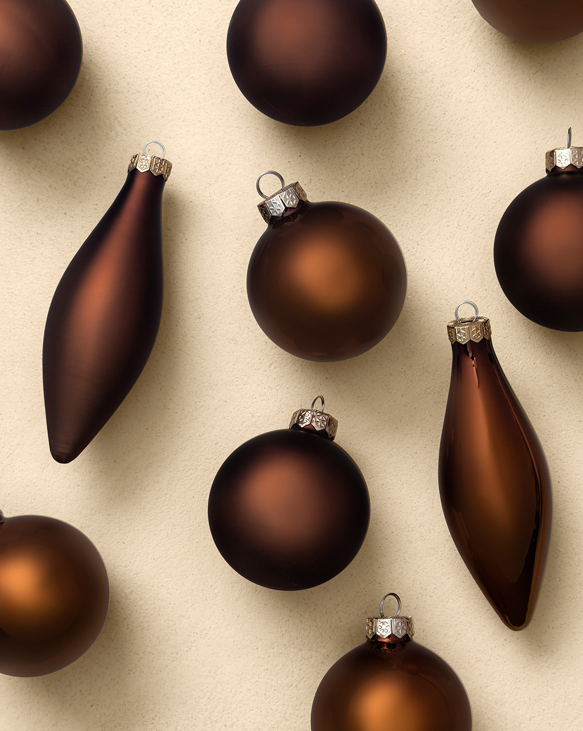 Assorted Ornaments Espresso (Set of 10)