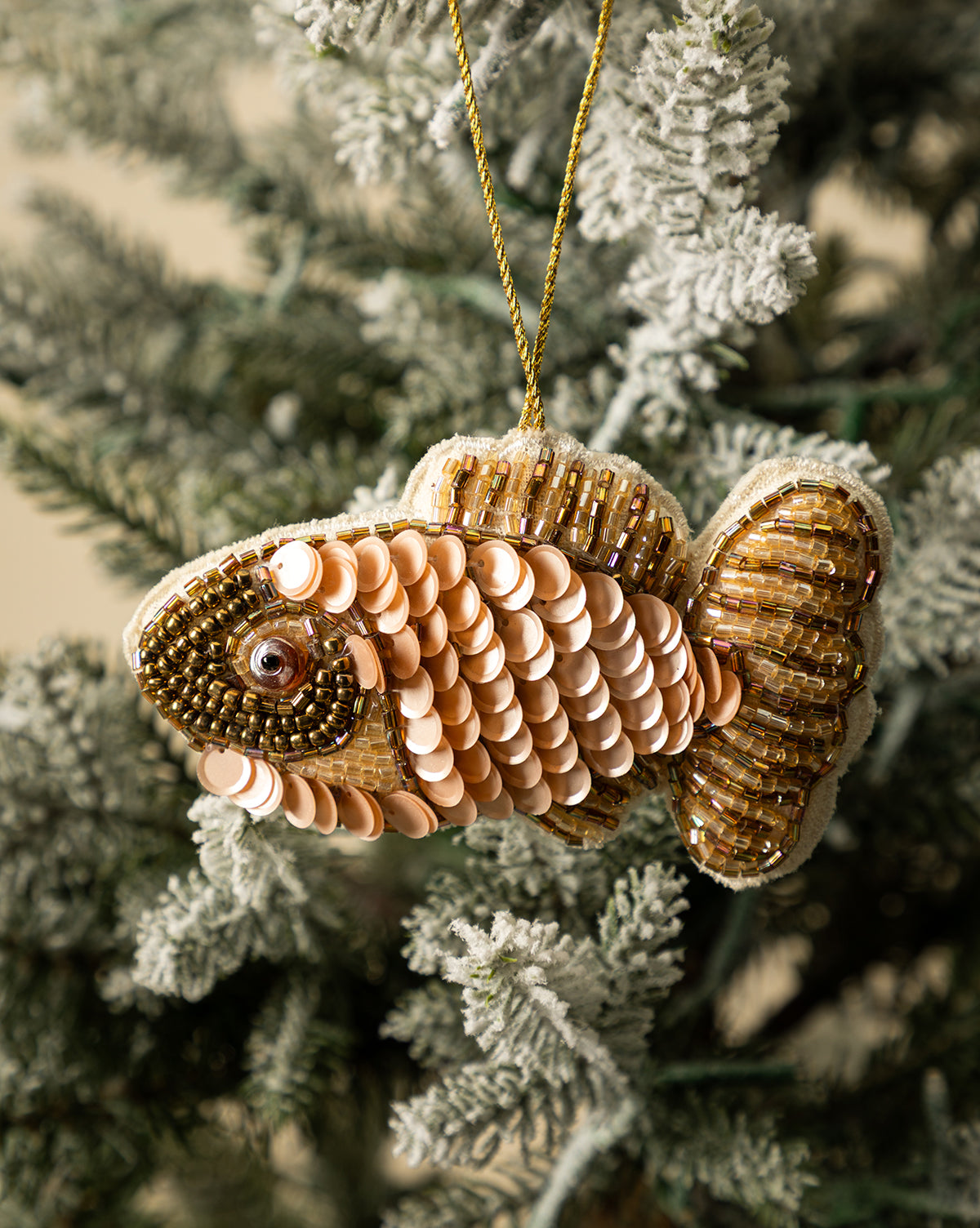 Fabric Sequin Fish Ornaments (Set of 2)