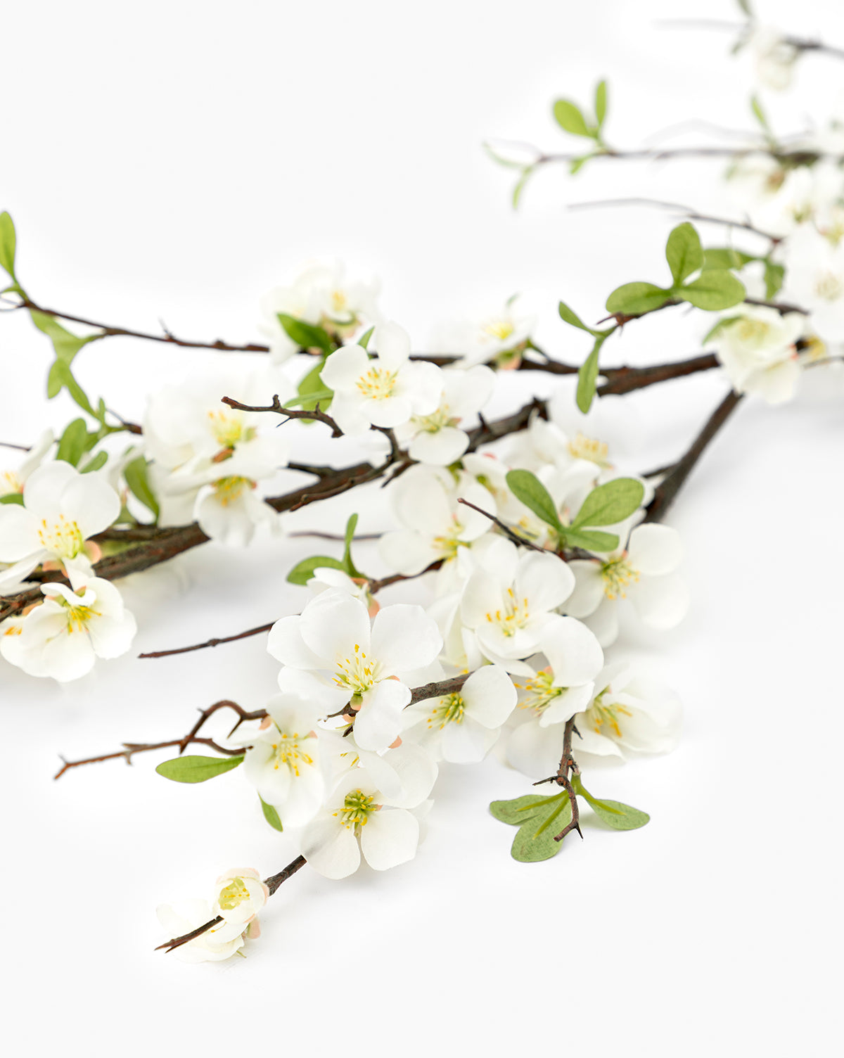 Faux Quince Blossom Branch
