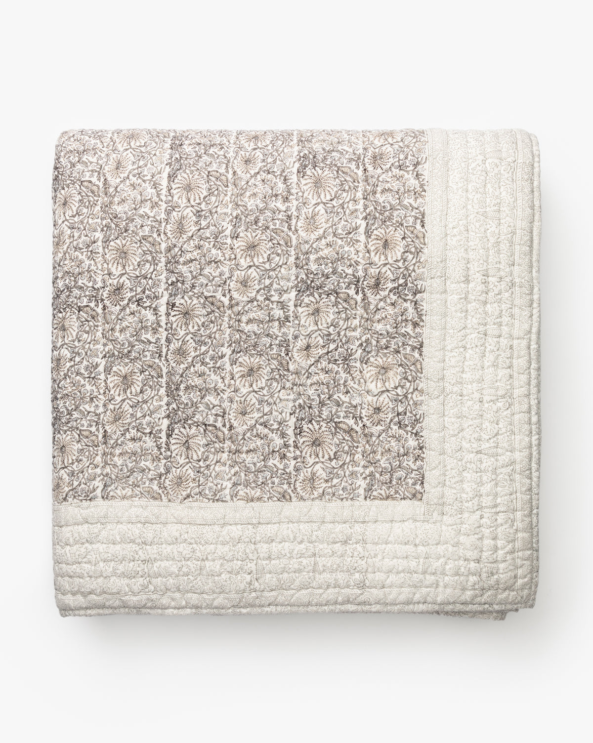 Floral Block Print Quilt - King