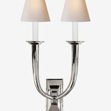 French Deco Horn Double Sconce