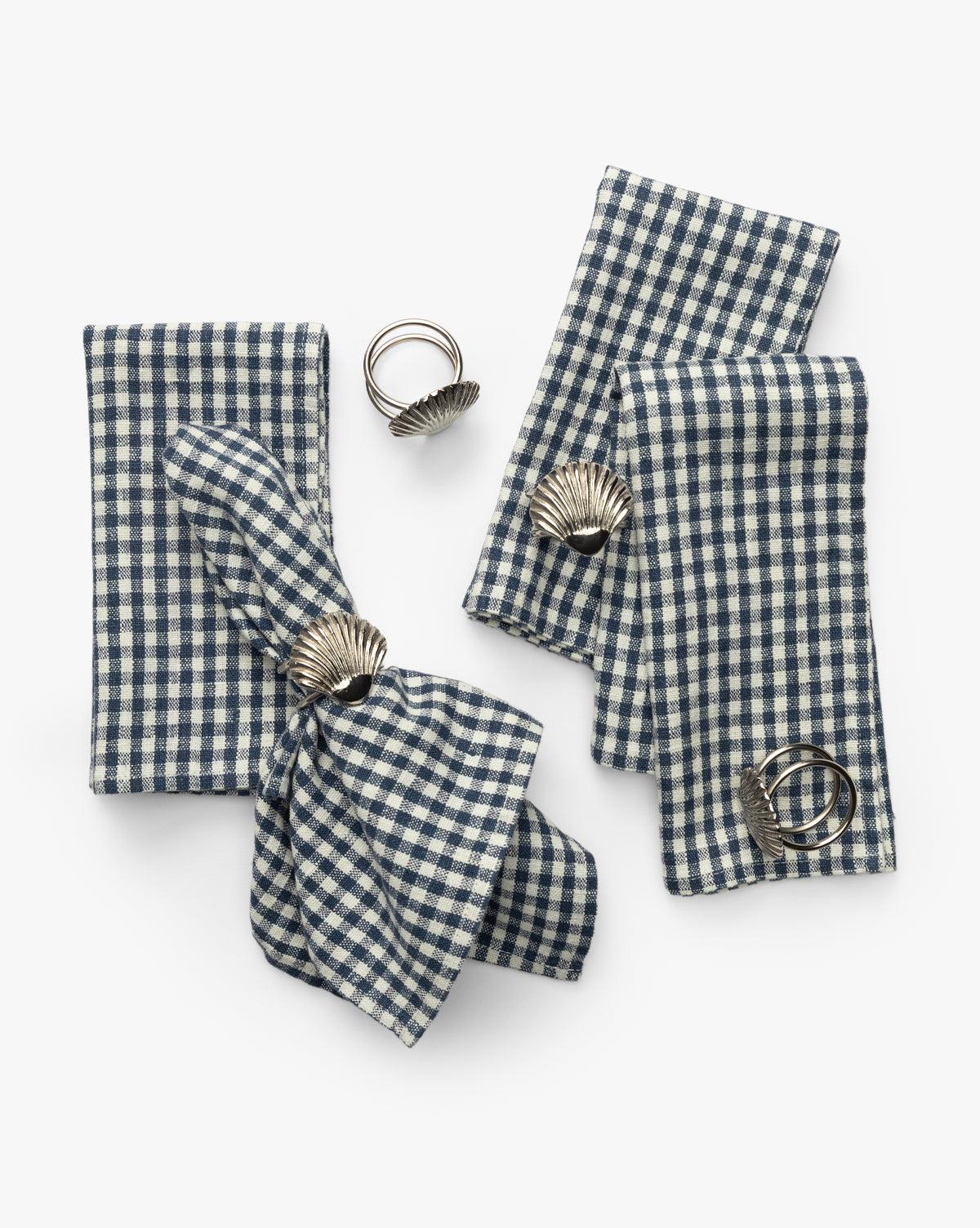 Gingham Check Linen Napkins (Set of 4)