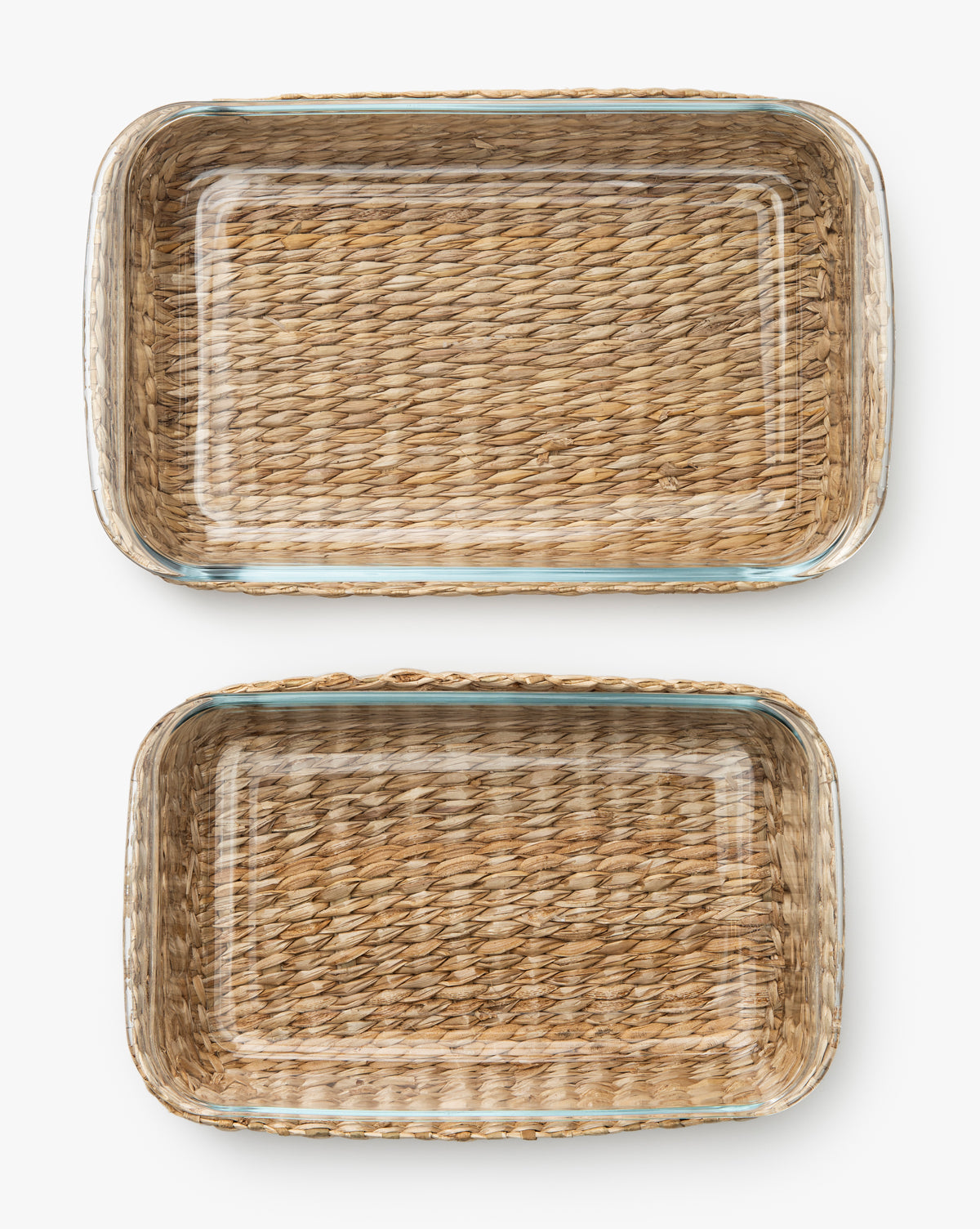Glass Baking Dishes with Hand-Woven Lattice (Set of 2)