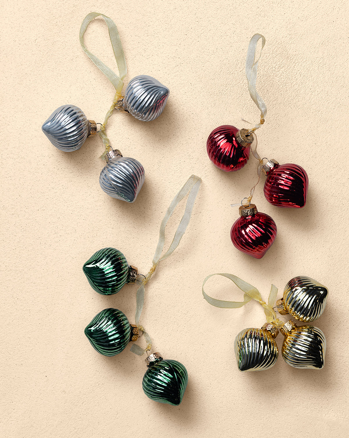Glass Bundle Ornaments (Set of 4)