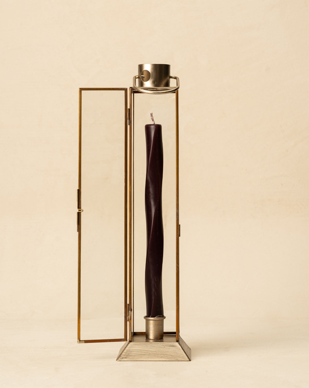 Glass & Metal Lantern Taper Holder