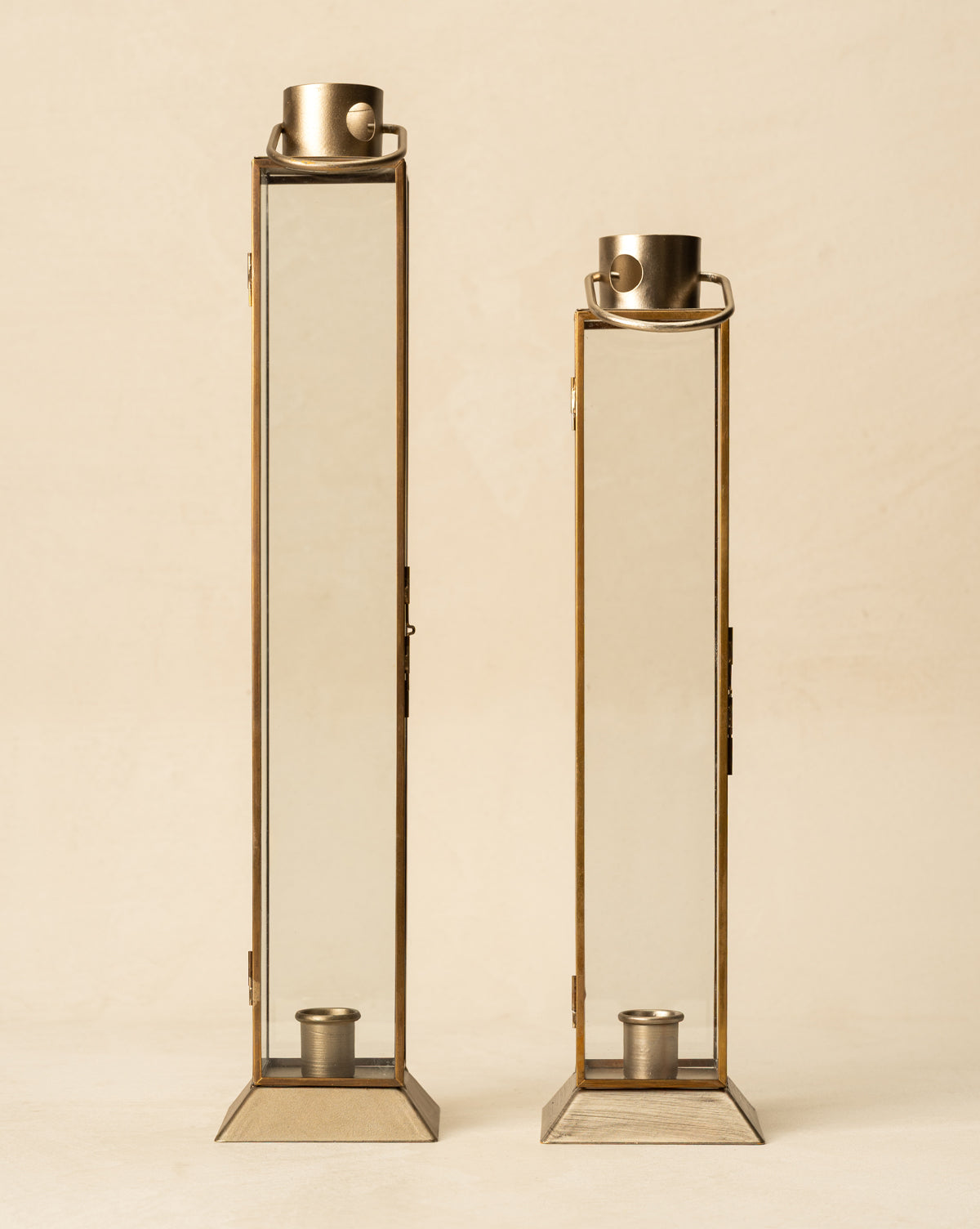 Glass & Metal Lantern Taper Holder