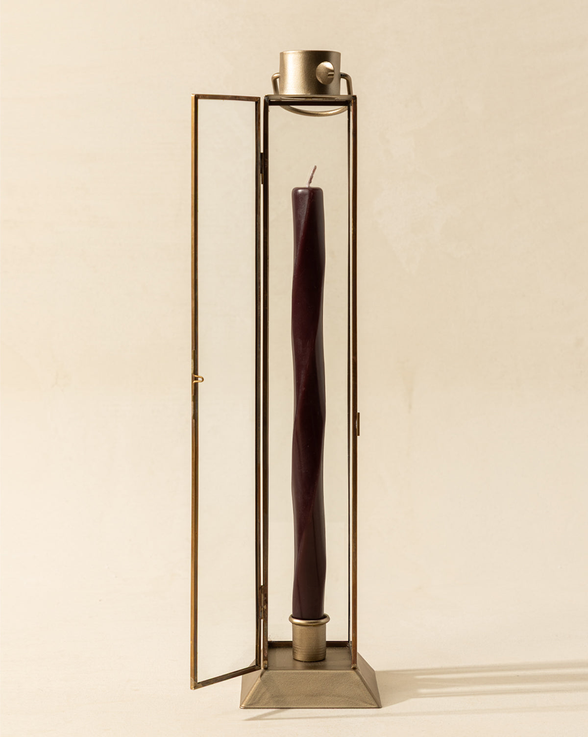 Glass & Metal Lantern Taper Holder