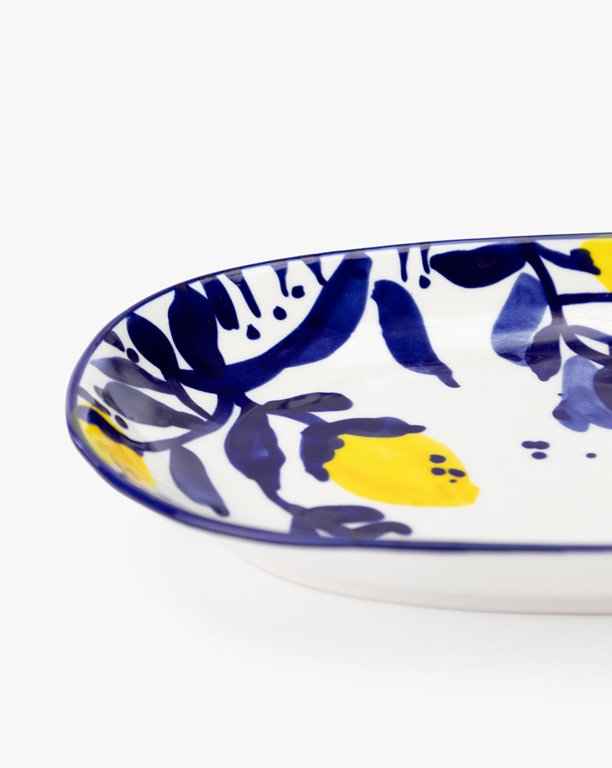 Hand-Painted Stoneware Lemon Platter