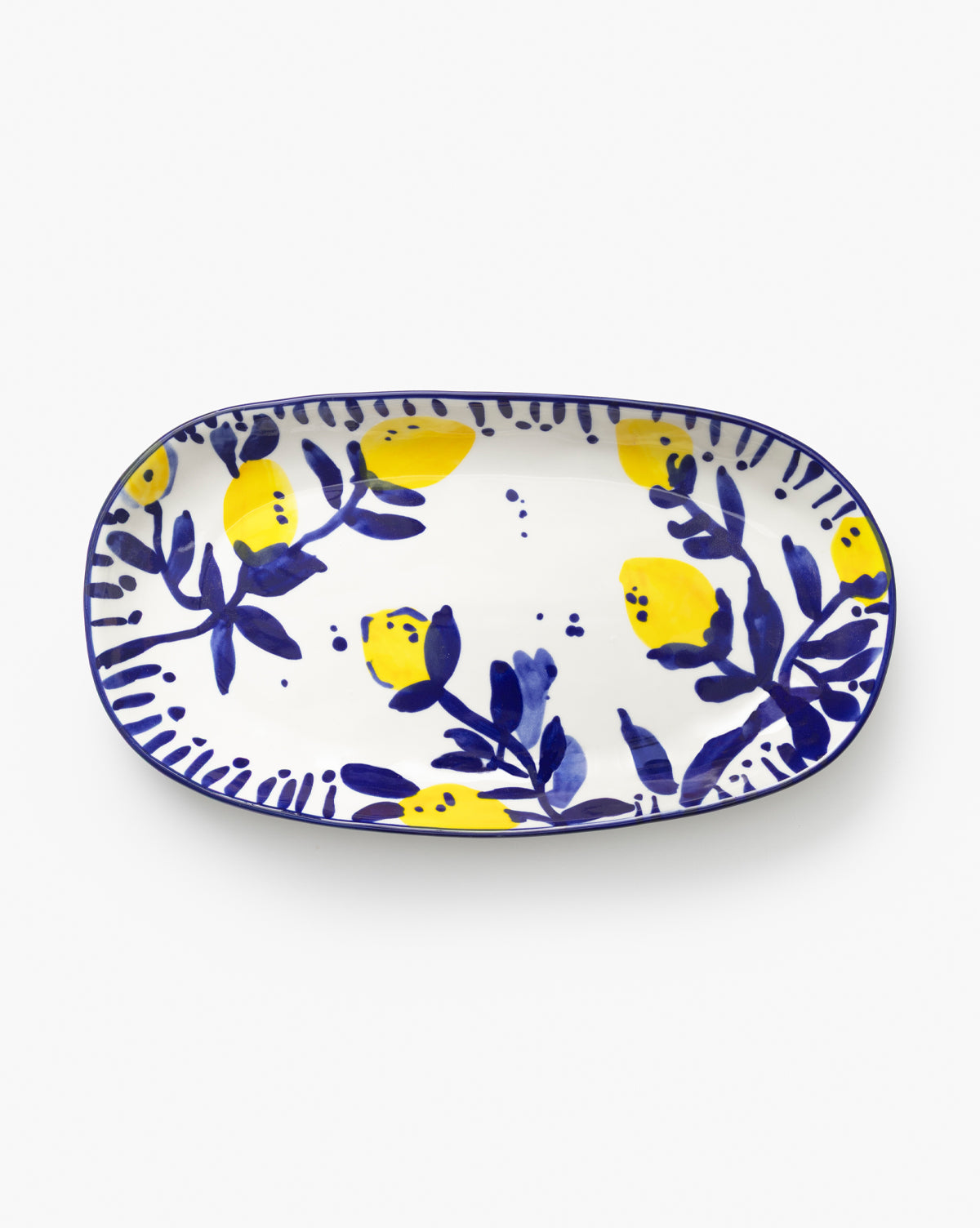 Hand-Painted Stoneware Lemon Platter
