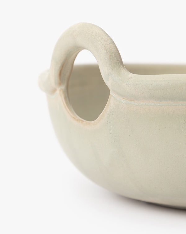 Handled Stoneware Serving Bowl