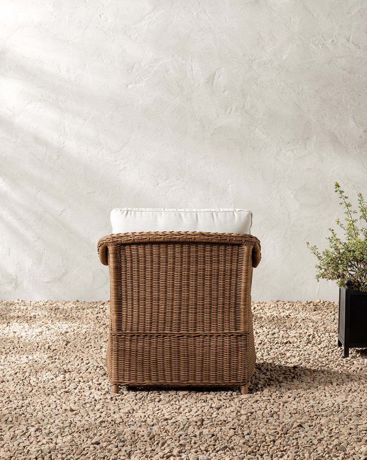 wicker basket chair outdoor