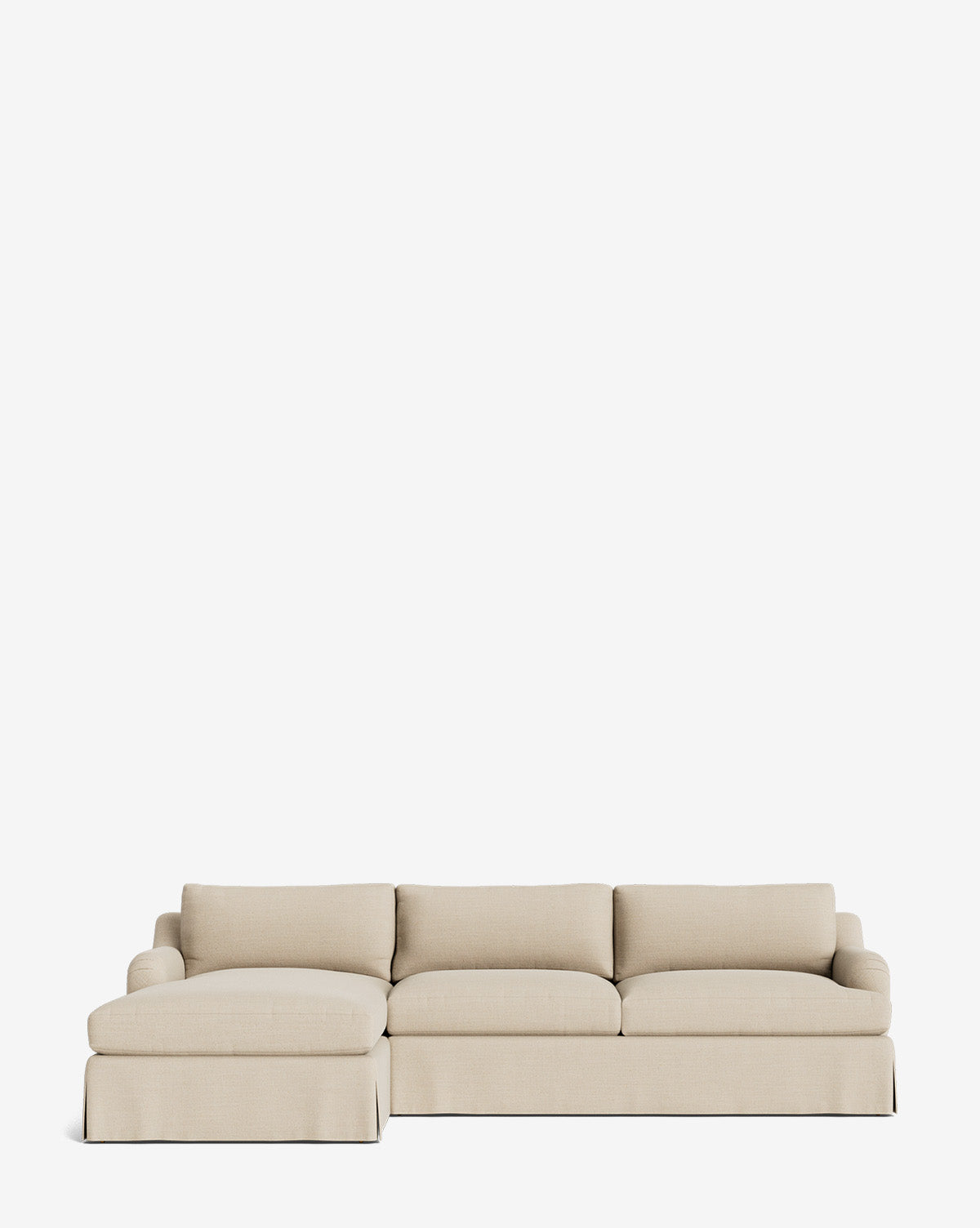 Lucille Skirted English Roll Arm Chaise Sectional