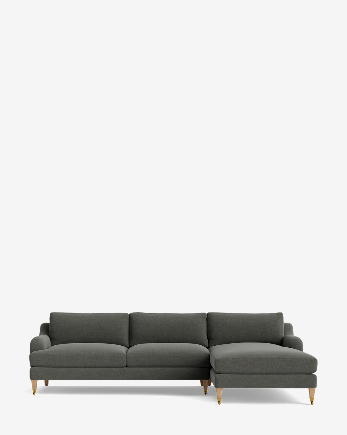 Lucille English Roll Arm Right Chaise Sectional 107"
