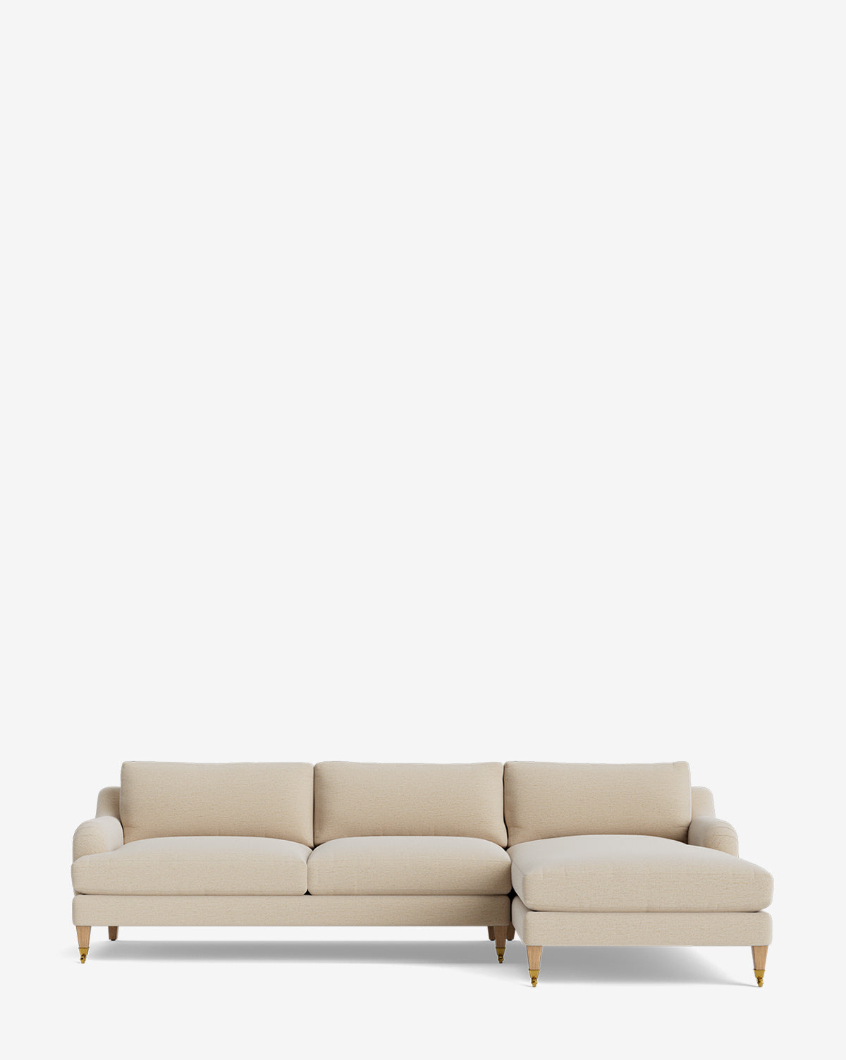 Lucille English Roll Arm Right Chaise Sectional 107"
