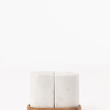 Marble Salt & Pepper Shakers with Wood Tray