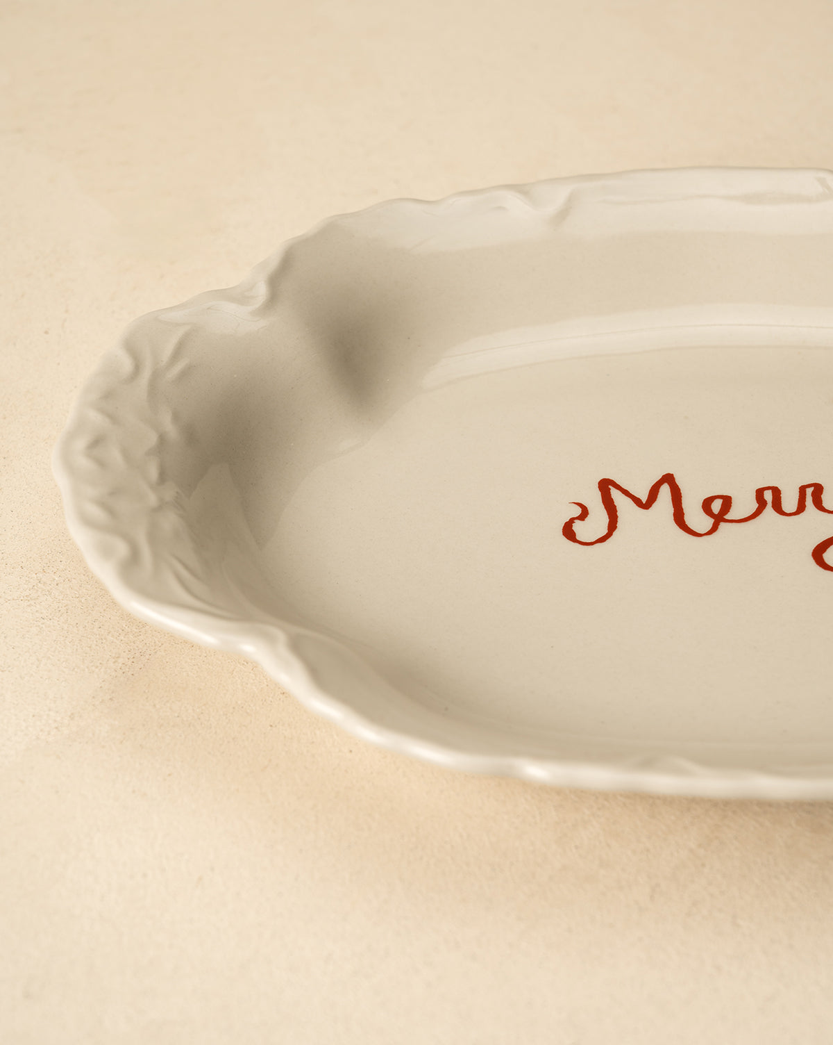 Merry Stoneware Scalloped Platter