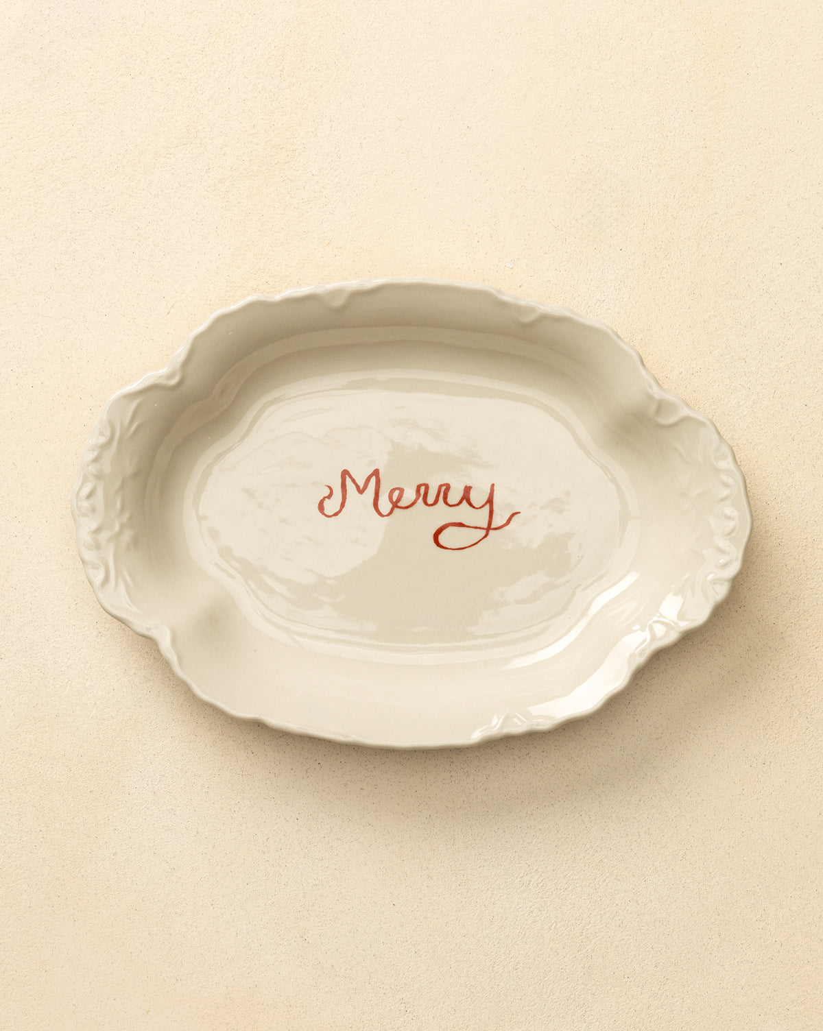 Merry Stoneware Scalloped Platter
