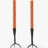 Orange Twisted Taper Candles (Set of 2)