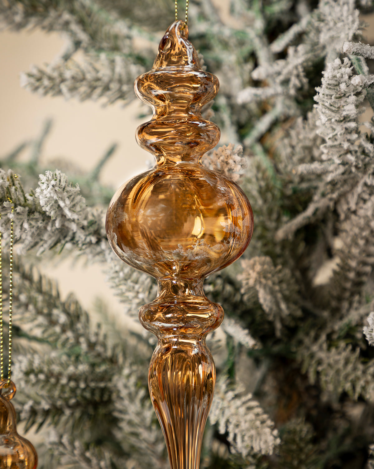 Pearlized Glass Finial Ornament