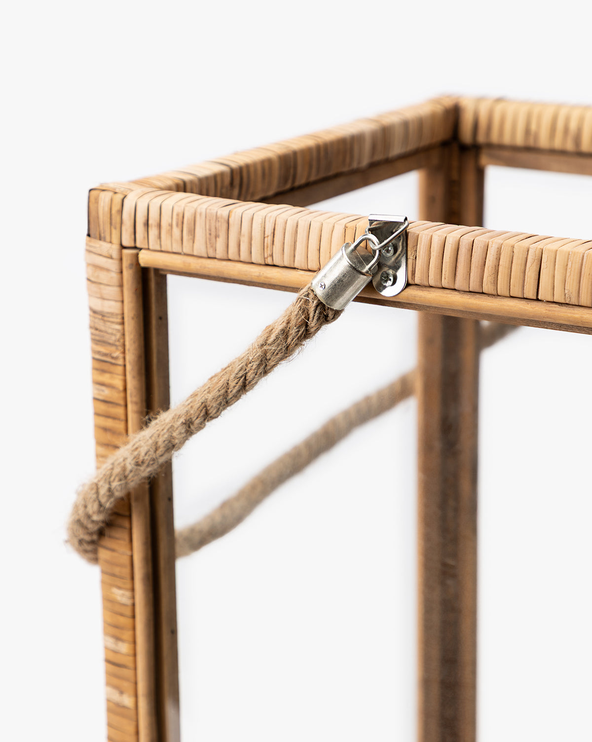 Rattan & Glass Lantern