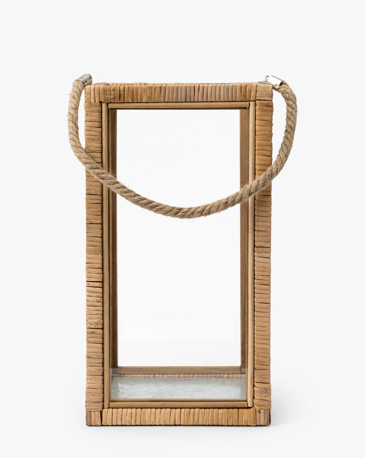 Rattan & Glass Lantern