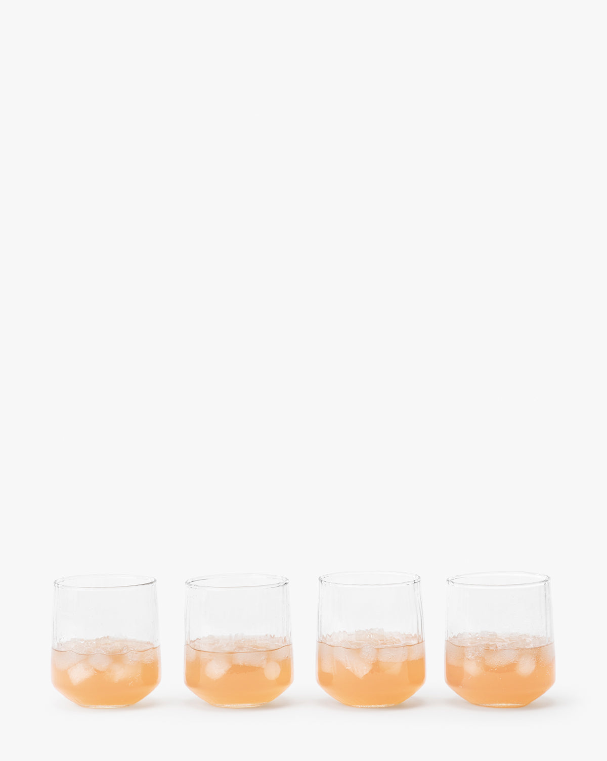 Ribbed Short Drinking Glasses (Set of 4)