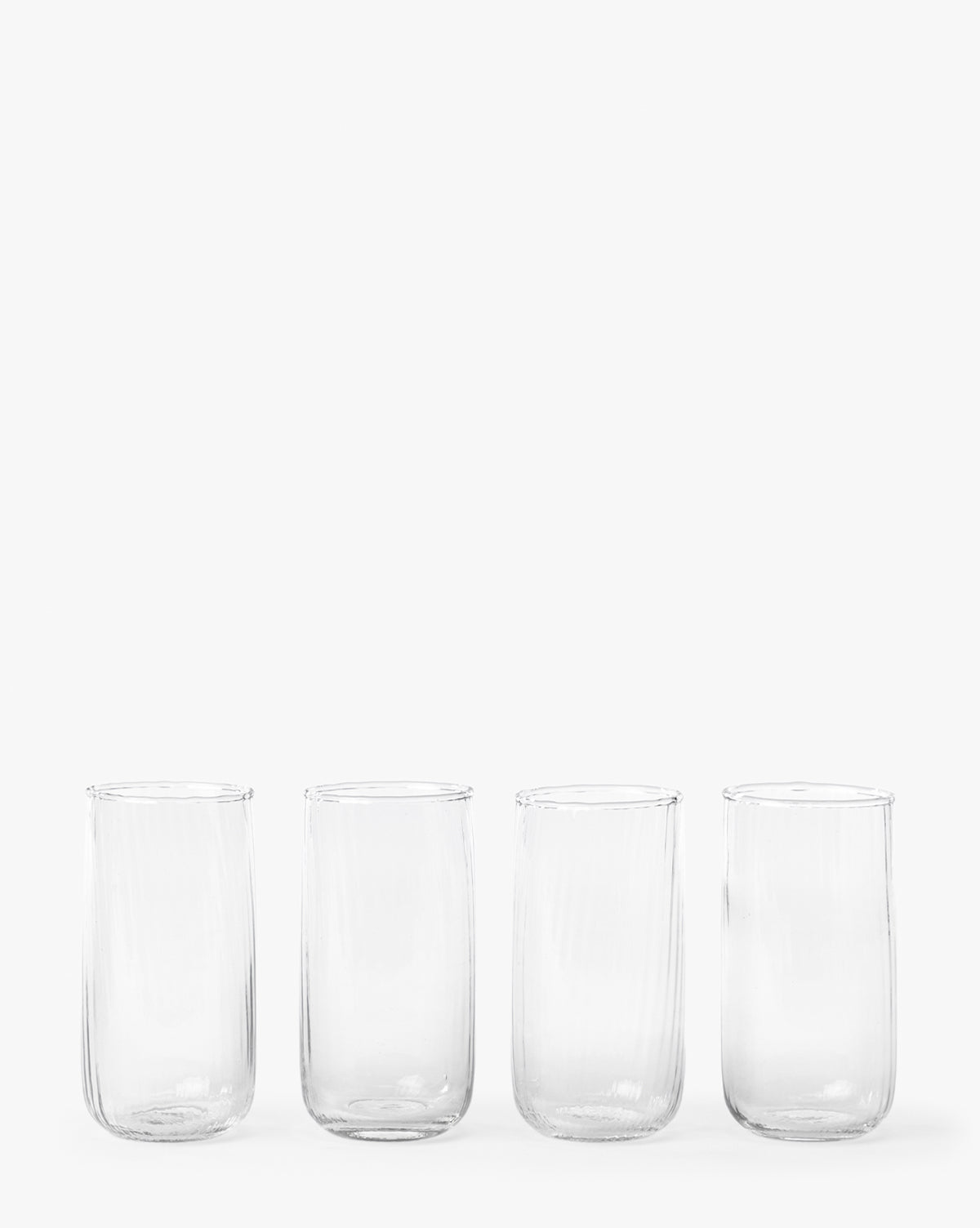 Ribbed Tall Drinking Glasses (Set of 4)