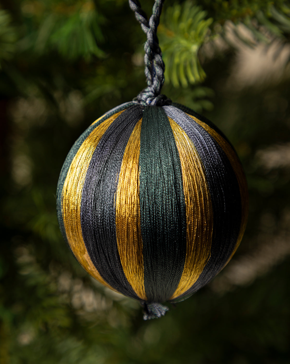 3" Satin Threaded Bauble