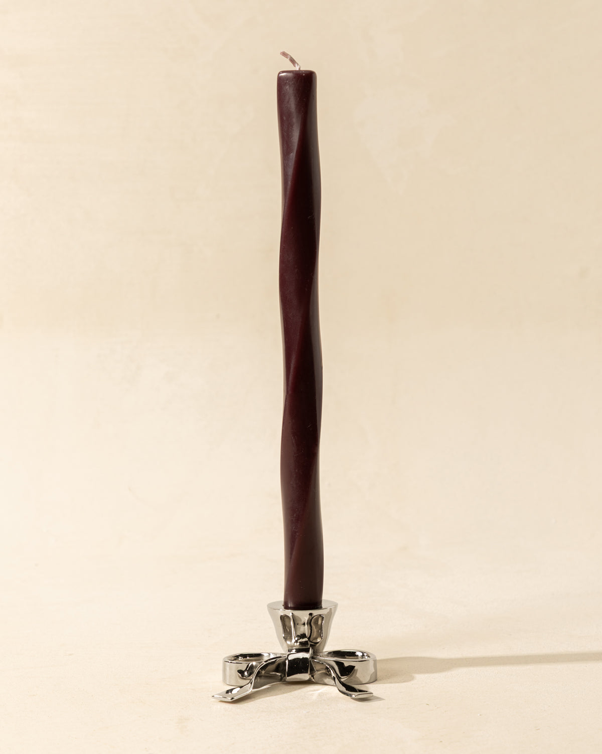 Silver Bow Taper Holder