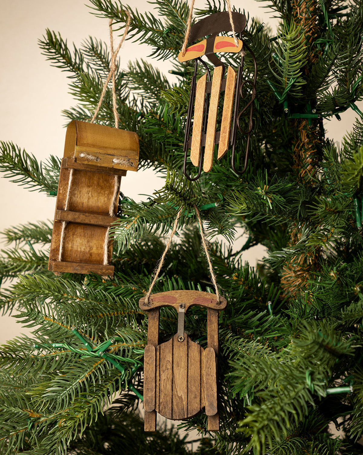 Sled Ornament Set (Set of 3)
