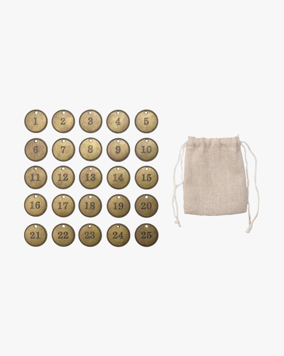 Stoneware Advent Taper Holder with Brass Numbers